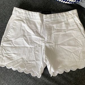 BR Factory white scalloped shorts